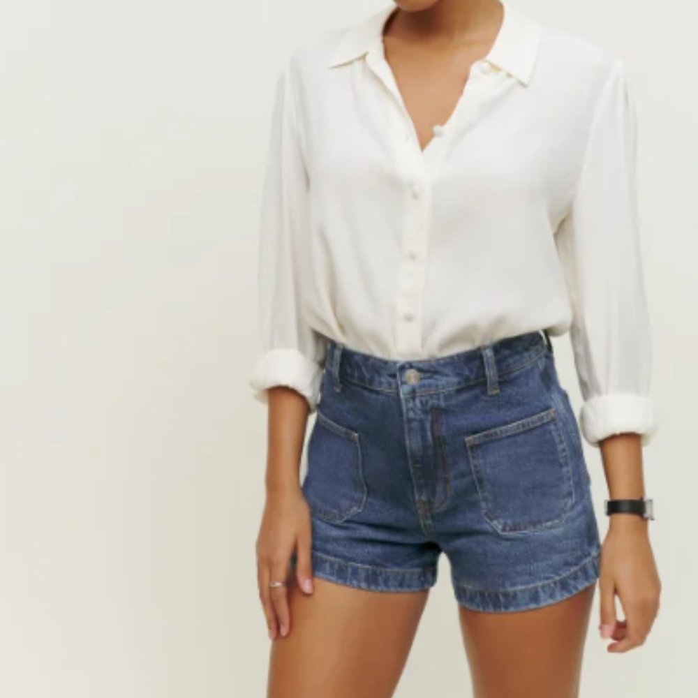 Reformation Alyssa High Rise Patch Pocket Shorts